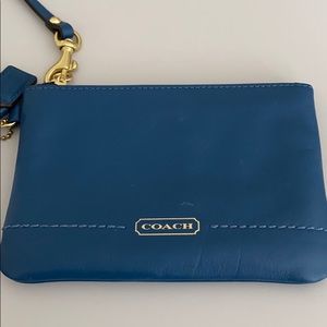 Coach Teal Leather Wristlet Wallet